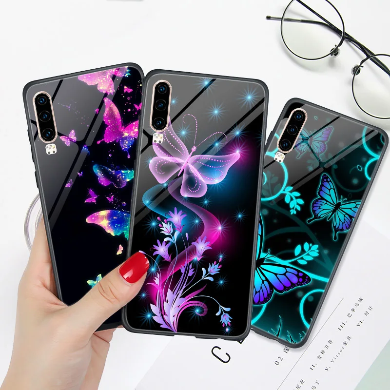 Чехол с бабочкой для Huawei Y6 2019 жесткий пластиковый чехол из ТПУ Y5 Lite 2018 Prime Y7 Nova 3i Mate