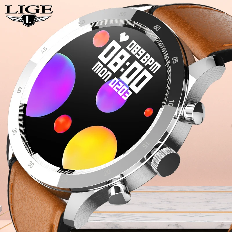 

LIGE Smart Watch Men 2021 Men 360*360 Activity Tracker Information Reminder Heart Rate Smartwatch Women Sports Waterproof Watch
