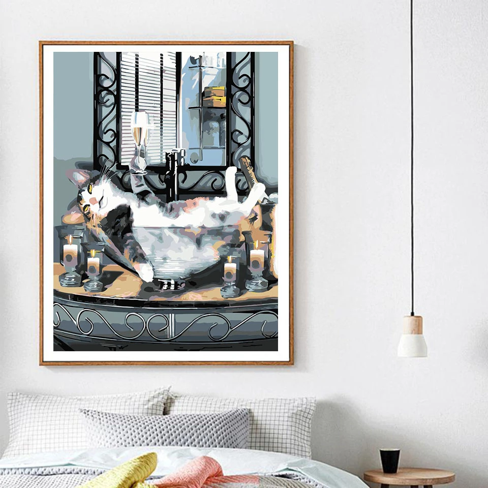 AZQSD DIY Краски Раскраска по номерам холст ing Наборы Животное украшение дома