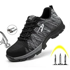 Мужская защитная обувь с ботинками, спортивная Рабочая обувь для мужчин, защитный стальной носок, рабочие неразрушаемые строительные ботинки для мужчин