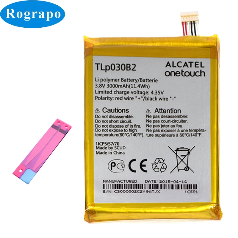 Оригинальная сменная батарея 3000 мАч TLP030B2 TLP030B1 для Alcatel One Touch Flash 2 7049D/Pop S7 7045 7045y