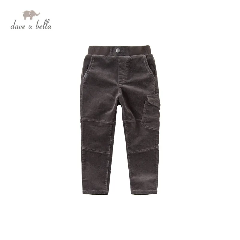 

DKH15247 dave bella/зимние От 5 до 13 лет модные однотонные штаны с карманами для мальчиков детские повседневные длинные штаны из бутика