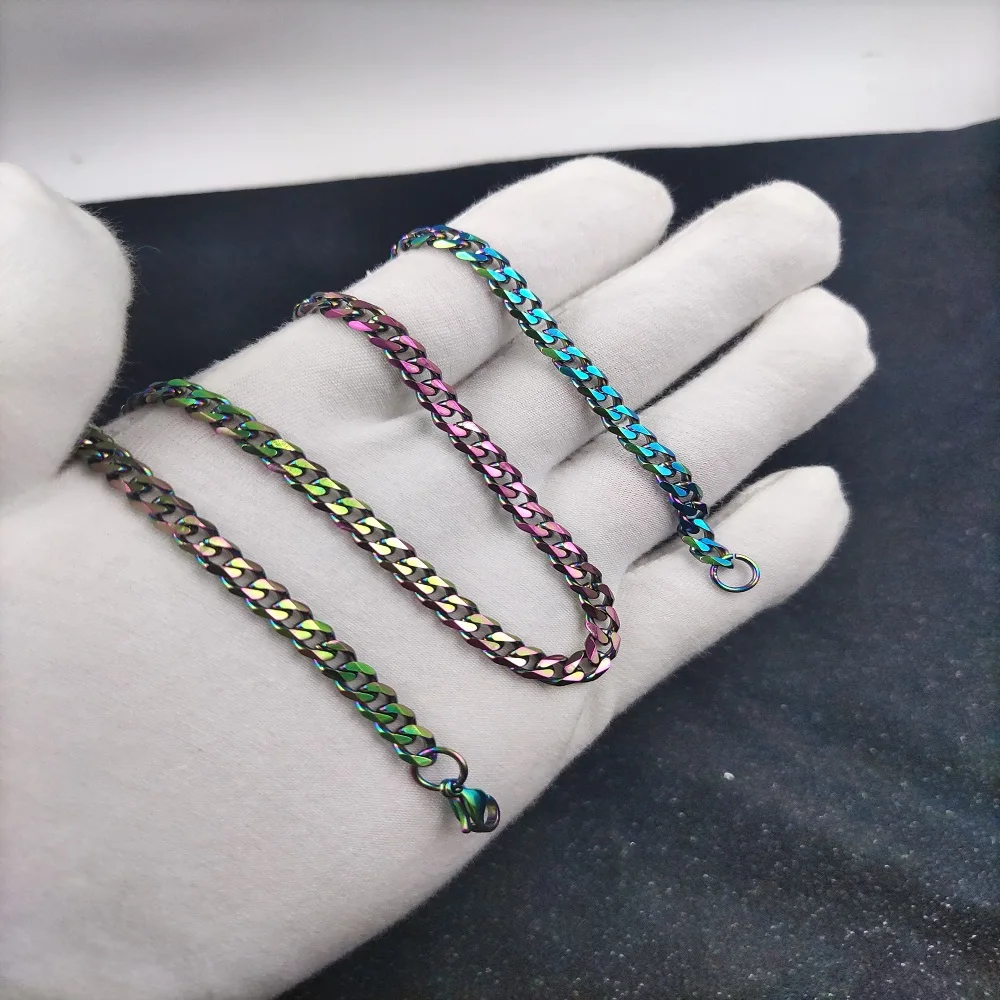 ЛГБТ панцирная кубинская звено Женская Базовая из нержавеющей стали Панк новая