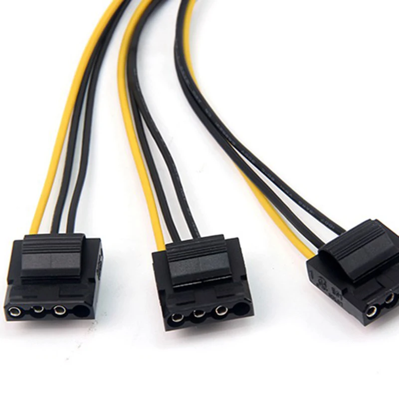 

3 x Molex 4 Pin to 6-Pin PCI Express Video Card Pci-E ATX PSU Power Converter Cable Molex to Pcie 6 Pin to 4 Pin Adapter