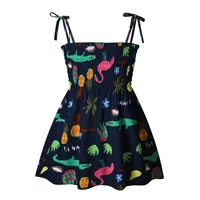 qunq summer girls dress flower kids beach suspender dresses for 1 2 3 4 5 year 2021 new cotton toddler children princess clothes