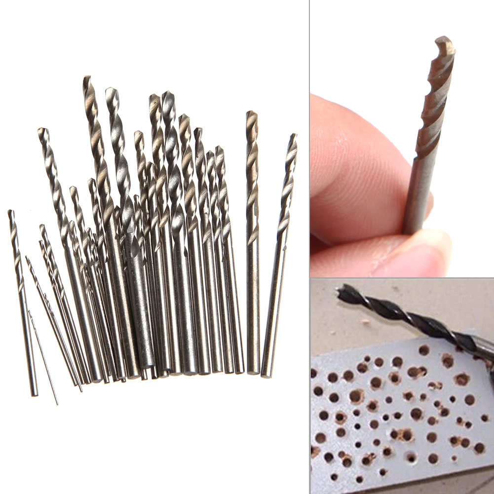

28Pcs Mini Micro HSS Twist Drill Bits Set Metric Sizes 0.3-3.0mm For PCB Crafts