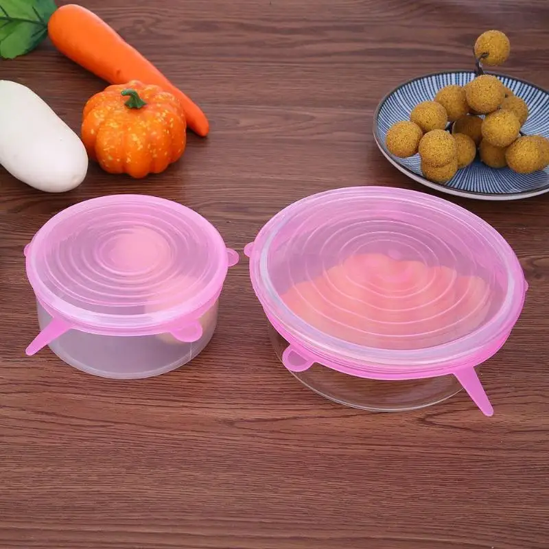 12 шт. сохраняющий свежесть крышки растягивающиеся из силикона Еда Обёрточная