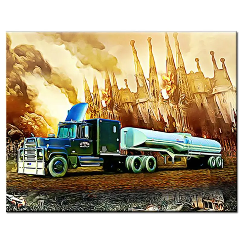 

5d diy diamond painting truck pattern diamond mosaic cross stitch landscape 3d diamond art craft home decoration