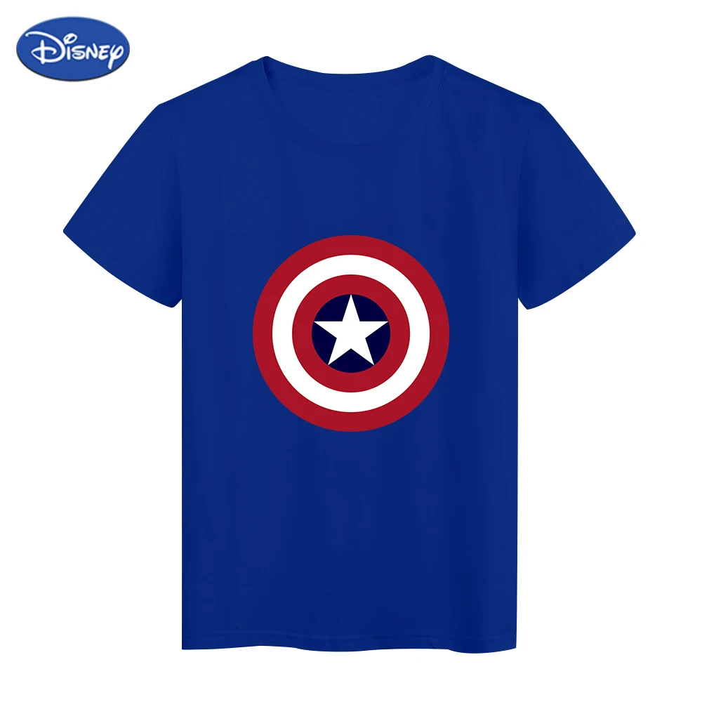 

Captain America Soft Girl Aesthetic Marvel T Shirt Disney French Blue Top Fashion Beginners T-Shirt 2022 New Summer Wholesale