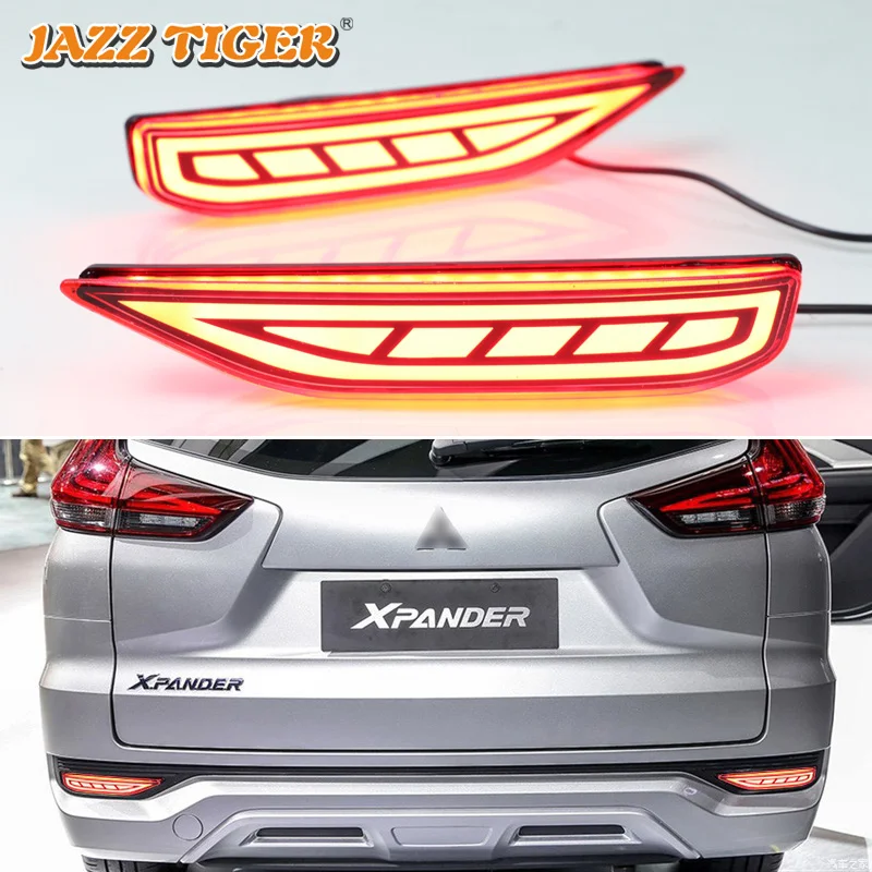 

JAZZ TIGER Car LED Rear Fog Lamp Brake Light Reflector Bumper Light Auto Decoration Lamp For Mitsubishi Xpander 2017 2018