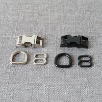 10sets 10mm small dog cat collar hardware metal d ring semi circle buckle straps adjuster clasp for pet harness sewing accessory