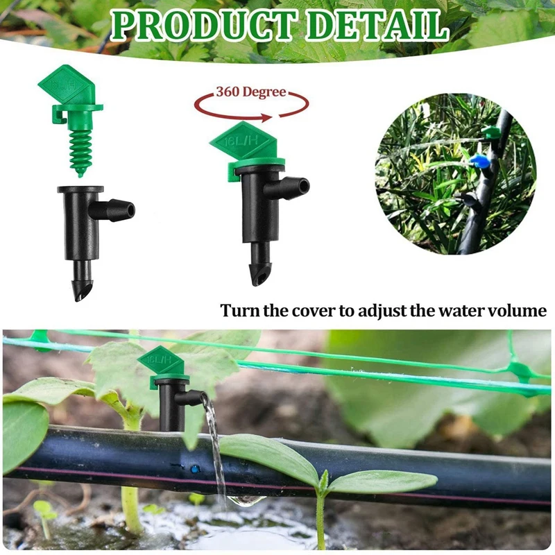 

90Pcs Drip Emitter,Garden Flag Irrigation Drippers in 3 Sizes,1 GPH, 2 GPH, 4 GPH Per Hour for Trees and Shrubs Watering