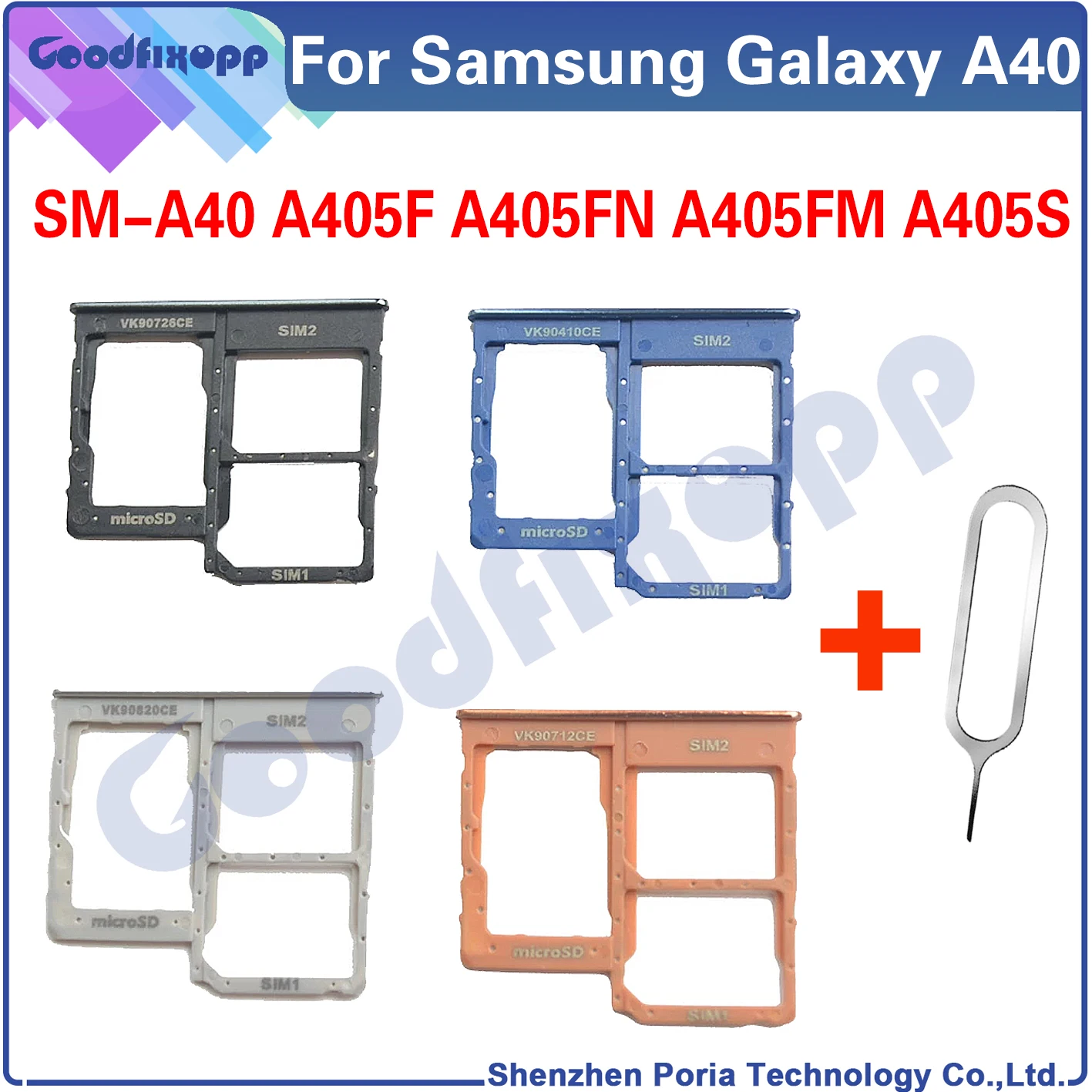 

For Samsung Galaxy A40 SM-A405 A405F A405FN A405FM A405S SIM Card Tray Slot Holder Adapter Socket Sim Tray Holder