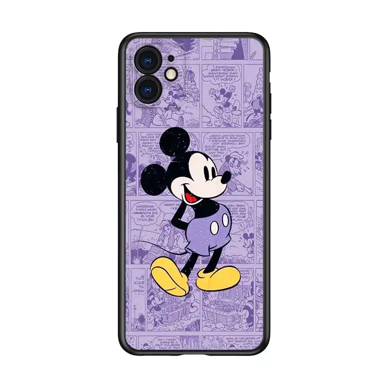 

Mickey Mouse cartoon cute for Apple iPhone 12 Pro Max Mini 11 Pro XS Max X XR 6S 6 7 8 Plus 5S SE2020 Soft Black Phone Case
