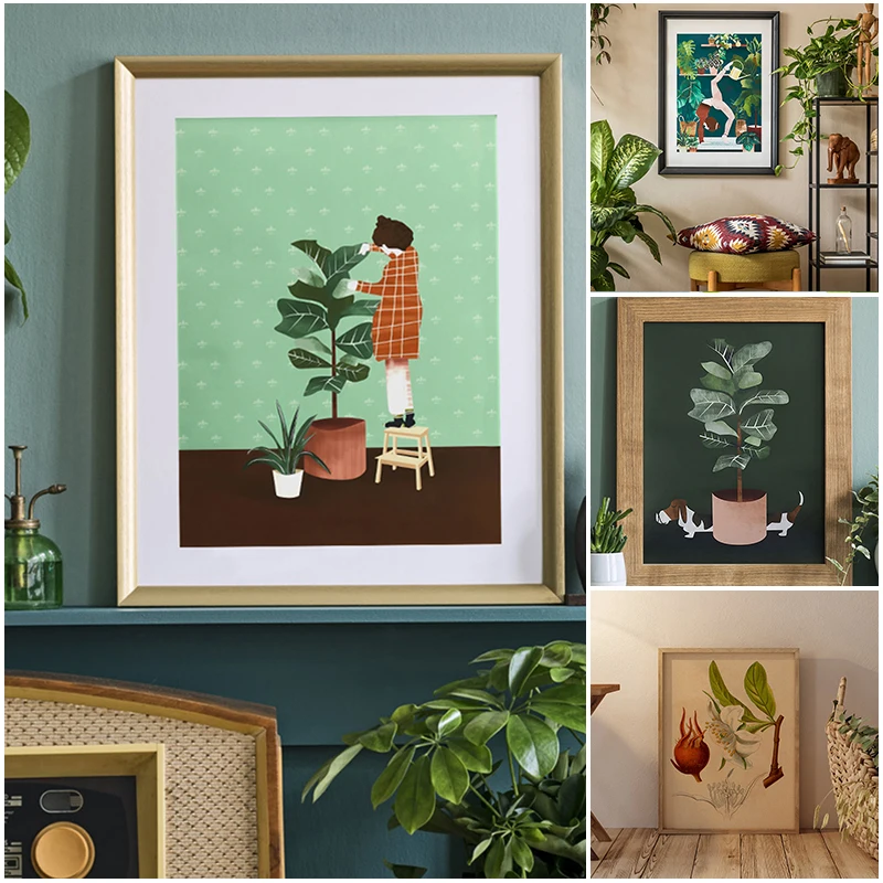 

Abstract Girl Planting Tree Decorative Painting Wall Painting Plant Living Room Bedroom Decorative Art Wall Art Poster Canvas
