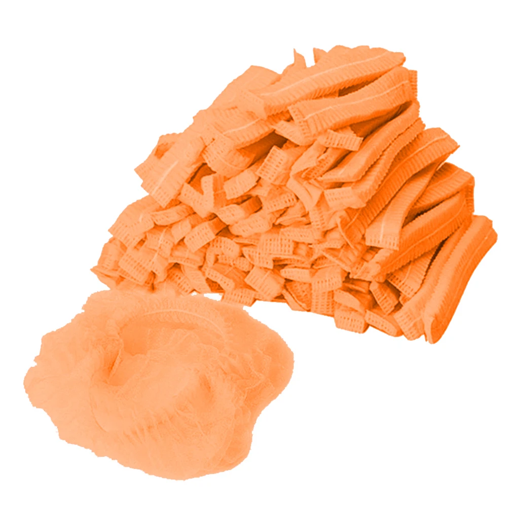 

100x Disposable Mob Cap Non Woven Anti Dust Hat Head Cover Food Catering Kitchen Disposable Cap hair Protective Catering