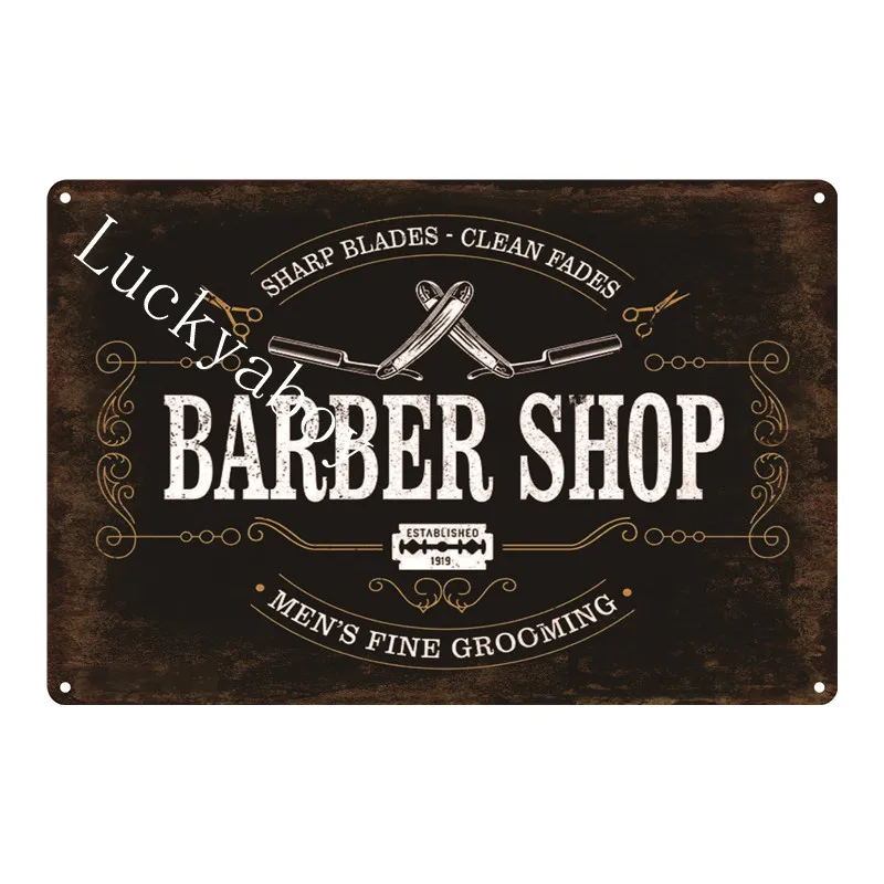 

Retro Vintage tin signs Barber Shop Beauty Salon Hair cut Shaving Metal Tin Poster For Wall Art Decor