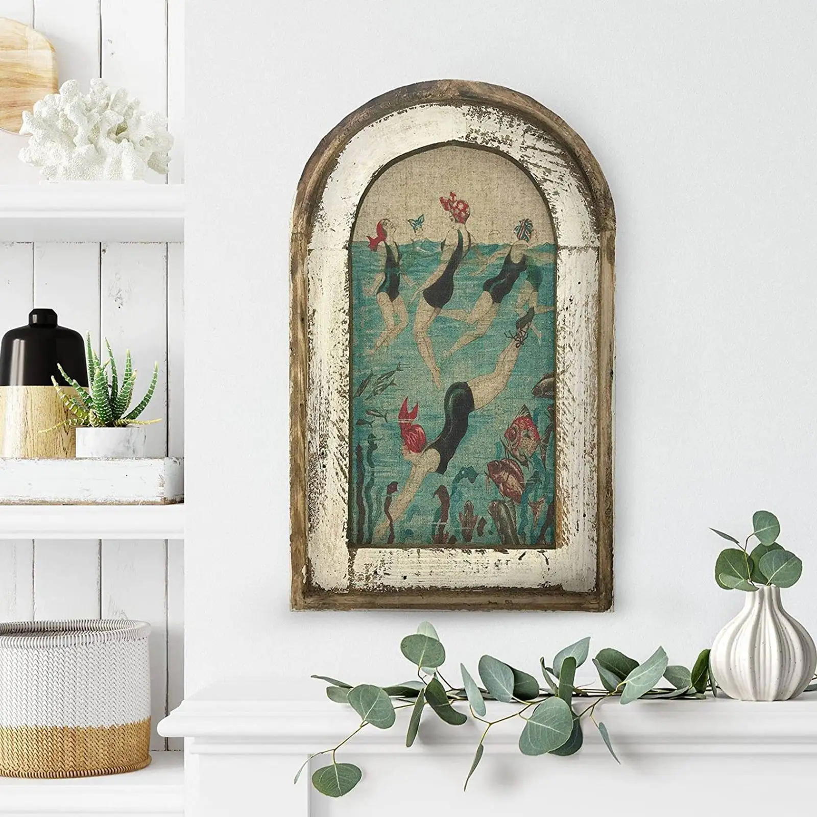 

Плавание на стену в стиле ретро, элегантное художественное украшение на стену для отеля