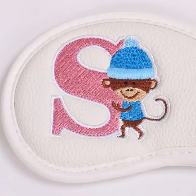 

2021 new embroidery golf club iron cap cover PU cue protection cover putter head cover