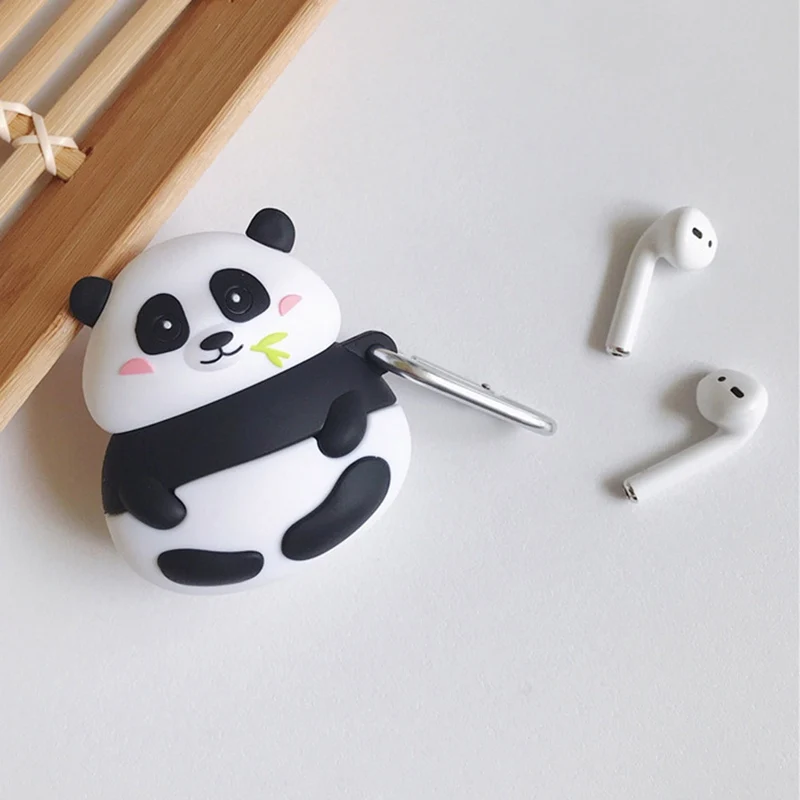 Чехол для наушников для Airpods 2 чехол силиконовый чехол с рисунком милой панды чехол с рисунком свиньи для Airpods чехол для наушников с кольцом
