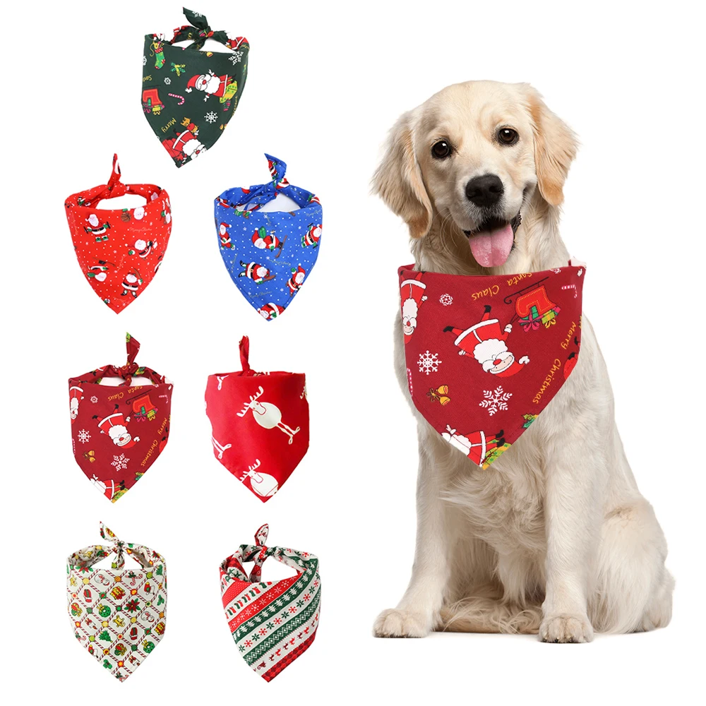 

Dog Bandanas Large Pet Scarf Pet Bandana For Christmas Dog WashableBow ties Collar Cat Dog Scarf Large Dog Accessories