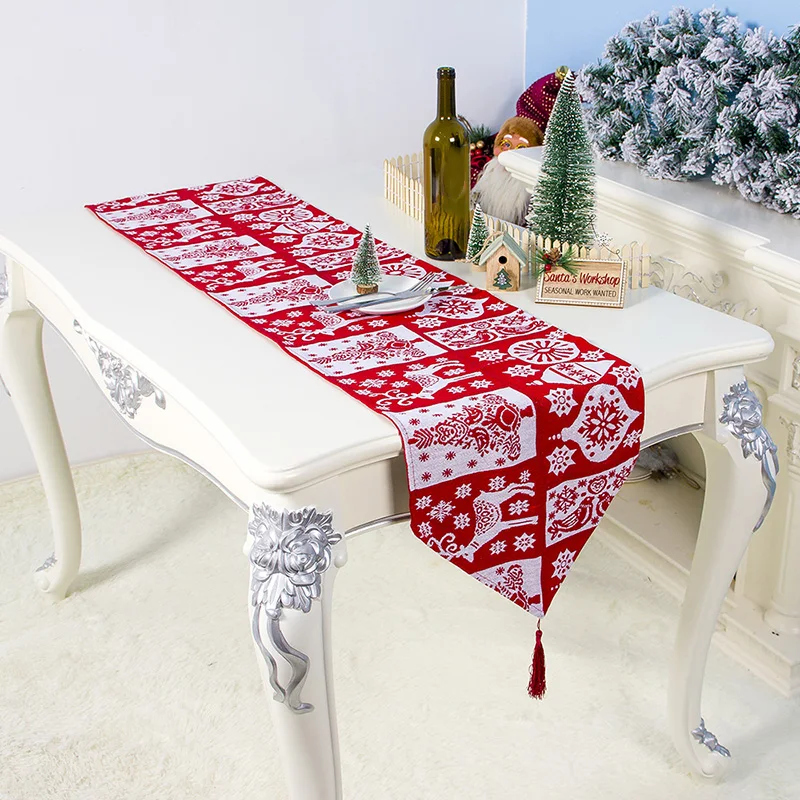 Рождественский стол флаг дорожка скатерть обеденное место коврик Домашний