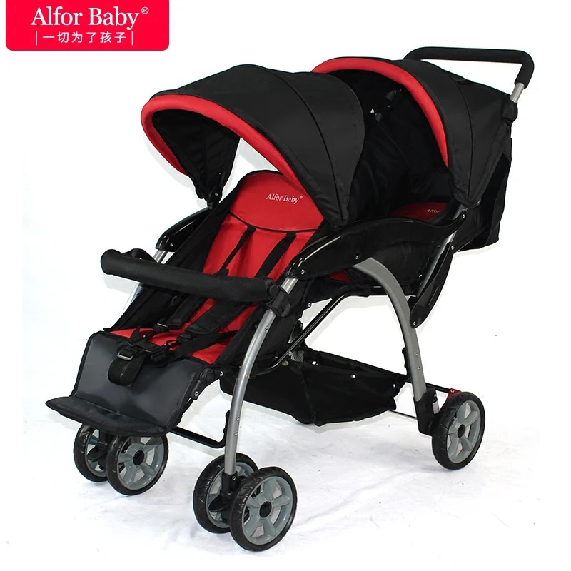 Lightweight twins stroller second child Pram double baby folding carriage free shipping | Мать и ребенок
