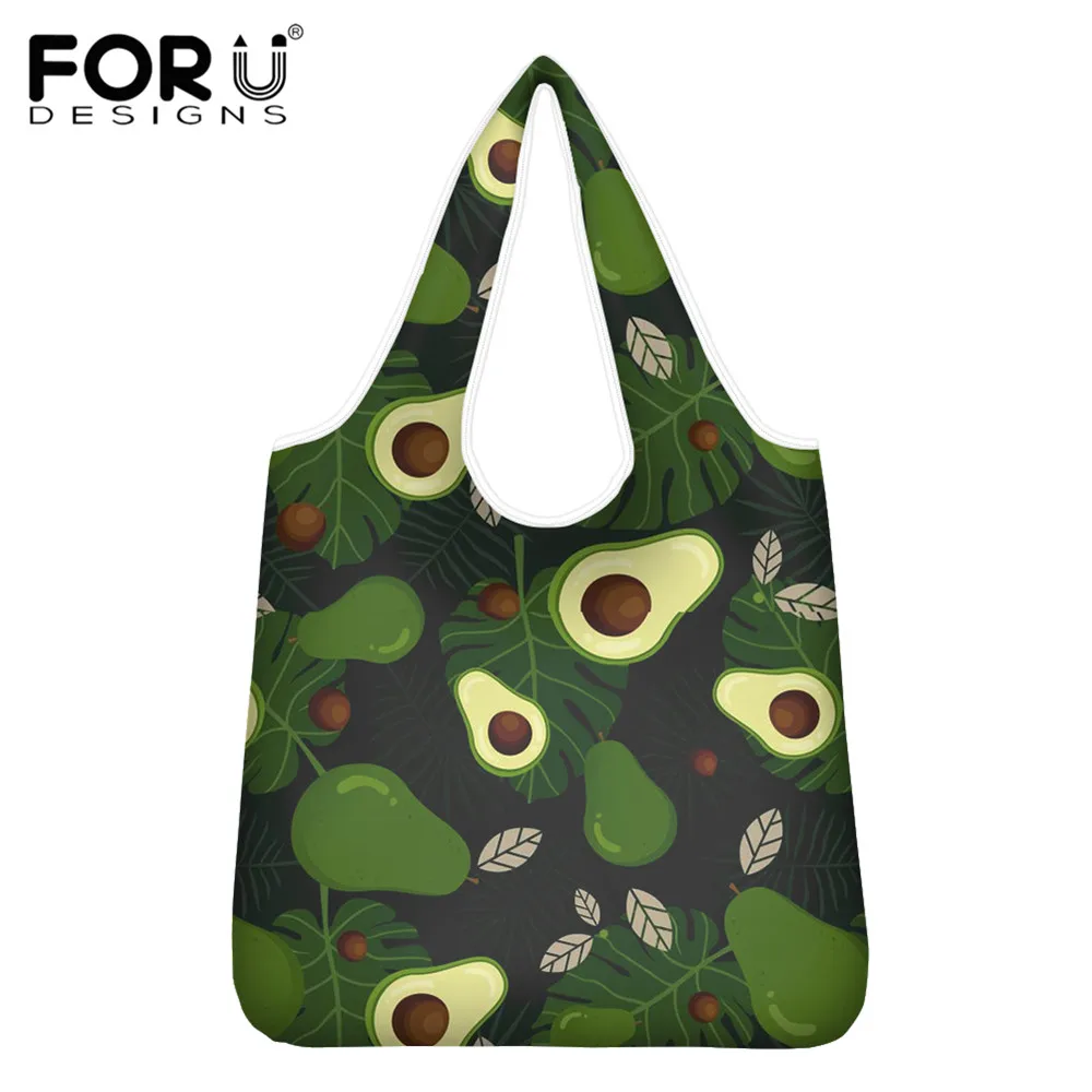 

Модные женские сумки-шопперы FORUDESIGNS с принтом авокадо, вместительная Экологически чистая Женская Повседневная сумка