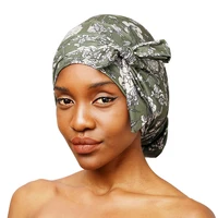 bohemian style turban slouchy amoeba graffiti print baggy hijab headscarf with band tie headwrap for women hair accessories