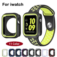 silicone case for apple watch 7 6 se 5 4 3 2 1 plastic bumper cover protection shell for iwatch 42mm 41mm 38mm 45mm 44mm 40mm