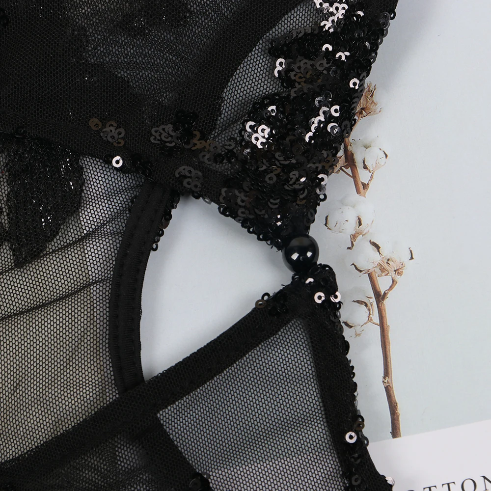 

Zoctuo 2020 Spring Women Sexy Backless Dress Perspective Lace Split Dress O-neck Long Sleeve Middle Waist Night Club Suit