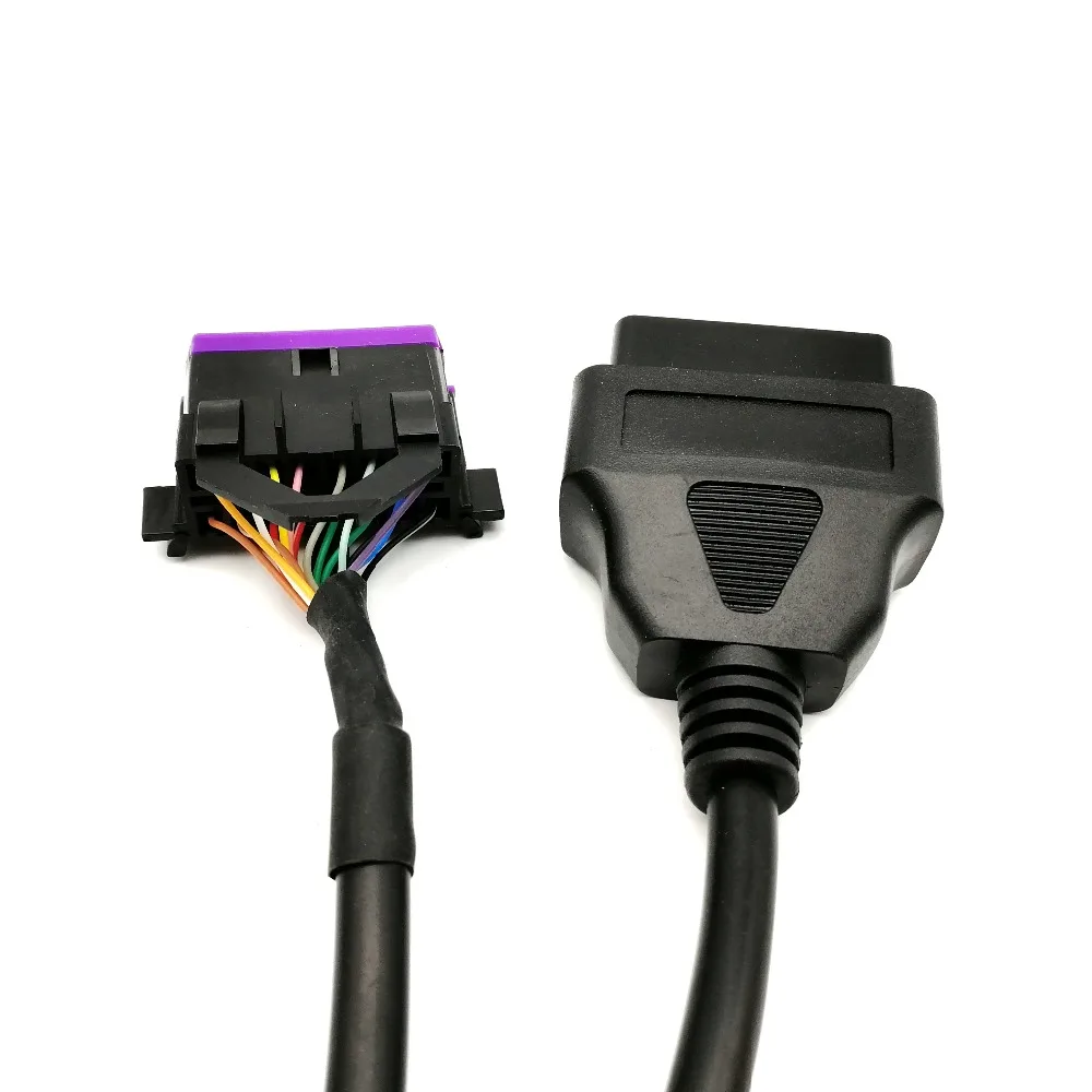 OBD2 16 Pin штекер двойной Женский Удлинительный кабель, OBD Y КАБЕЛЬ, адаптер OBD твердость провода для VW, AU-DI