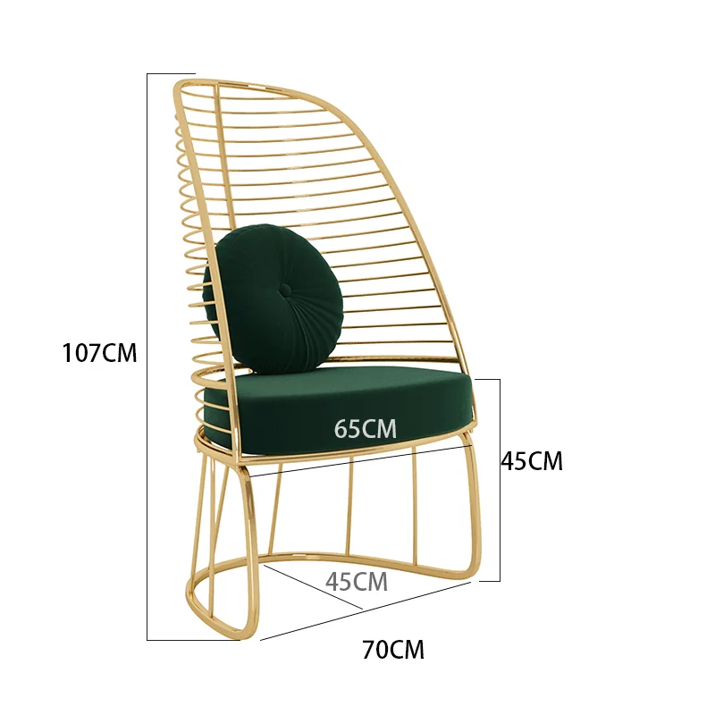 

Modern Minimalist Twin Chair Luxury Wrought Iron Velvet Fabric Can Be Customized To Negotiate Nail Table and Chair Set