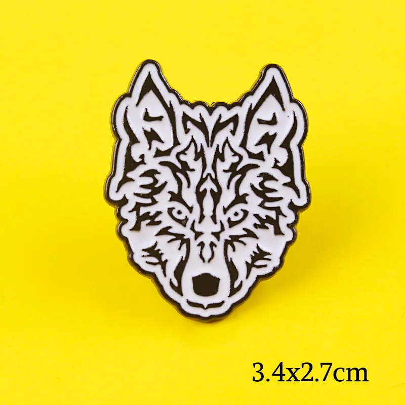 Брошь в виде животного стиле панк значки волка на рюкзак набор значков для одежды