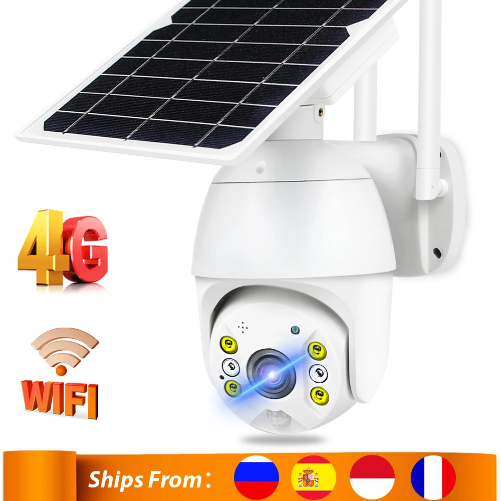 Беспроводная камера видеонаблюдения с солнечной панелью 8 Вт 4G 1080P PTZ Wi Fi|Камеры