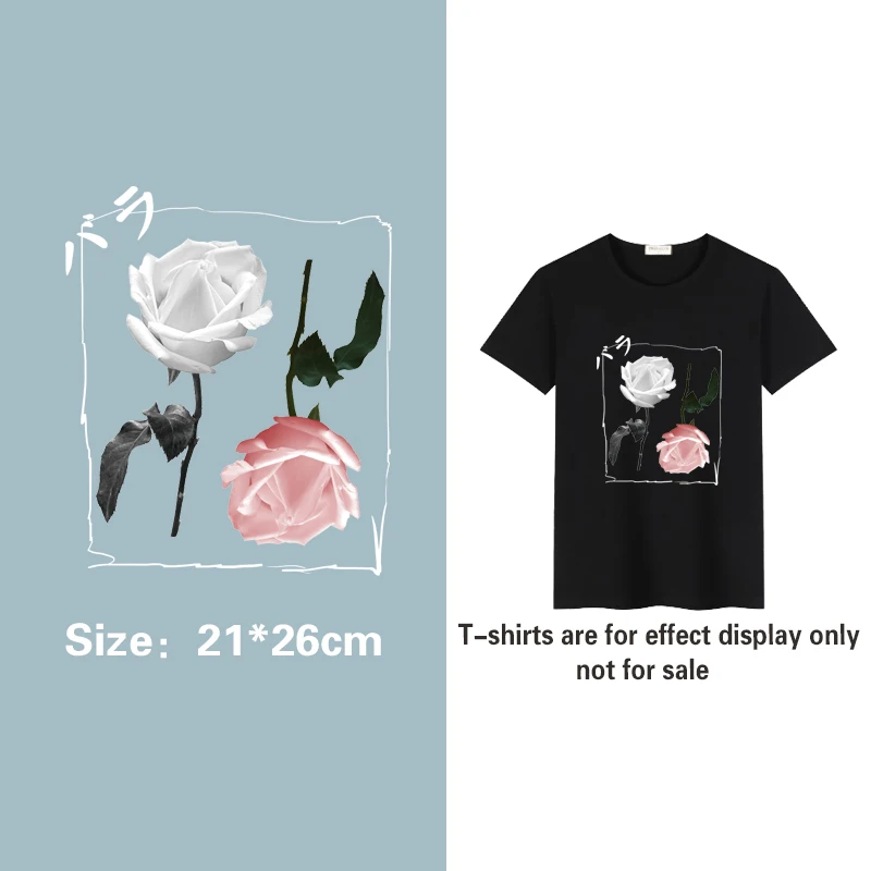 

Rose patch ironing clothes diyt shirt heat transfer sticker clothes Vinyl Decal decoration Patches