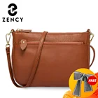 Zency модная женская сумка через плечо из 100% натуральной кожи коричневая сумка маленькая сумка с клапаном простая женская сумка через плечо сумка-мессенджер