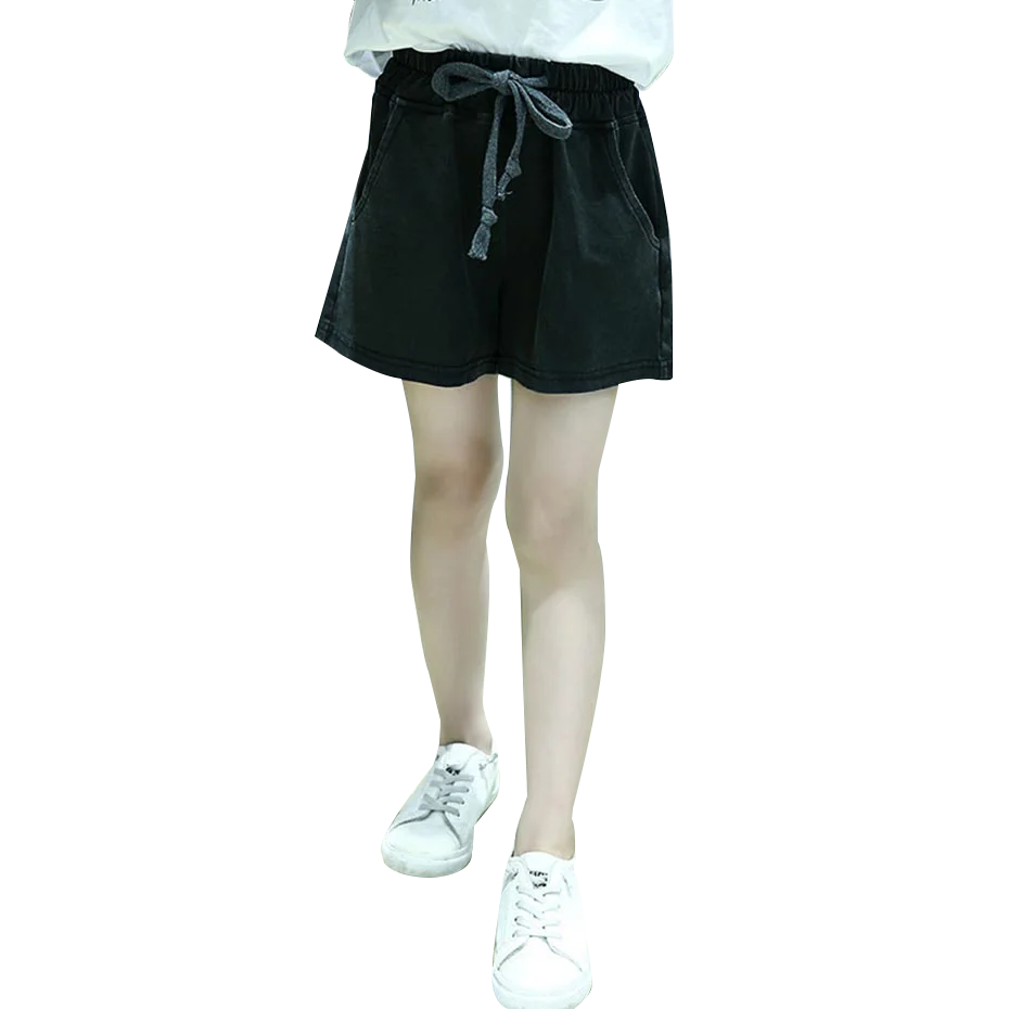 Girls Pants Solid Casual Shorts Drawstring Summer For Teenage Sport Clothes 6 8 10 12 14 Year | Мать и ребенок
