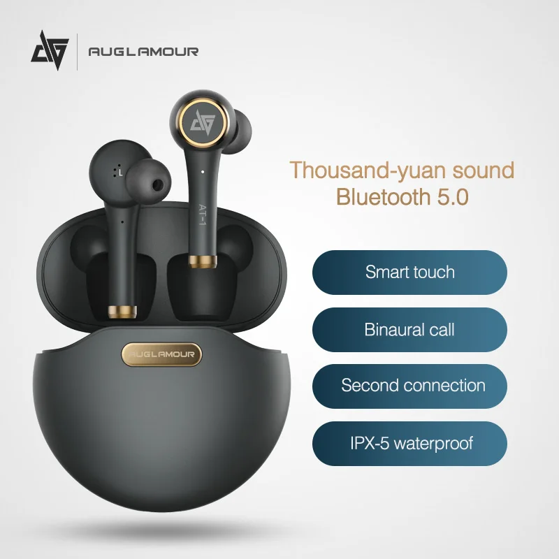 Беспроводные наушники AUGLAMOUR AT 1 TWS Bluetooth 5 0 IPX5 водонепроницаемые спортивные AT1 Hi Fi