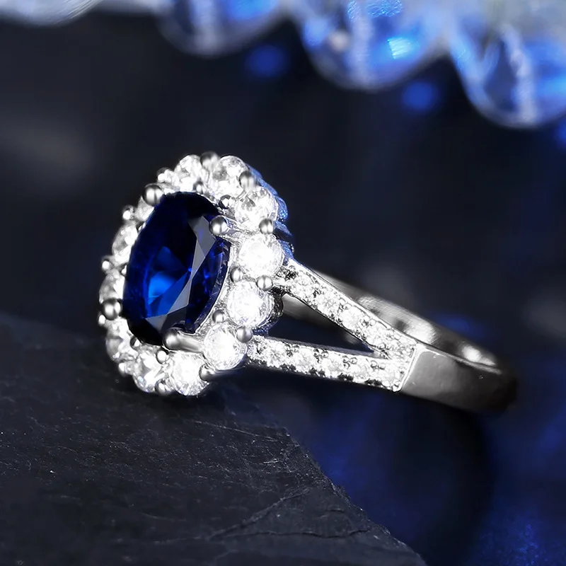 Женские синие кольца Anillos Yuzuk ювелирные изделия из горячего серебра кольцо с