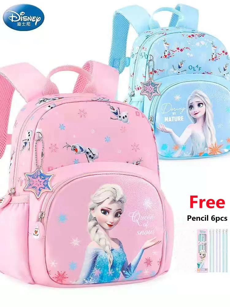 Детский рюкзак Disney для девочек, ортопедическая сумка на плечо для девочек, Эльза и Анна, светильник вместительная, подарок для детей