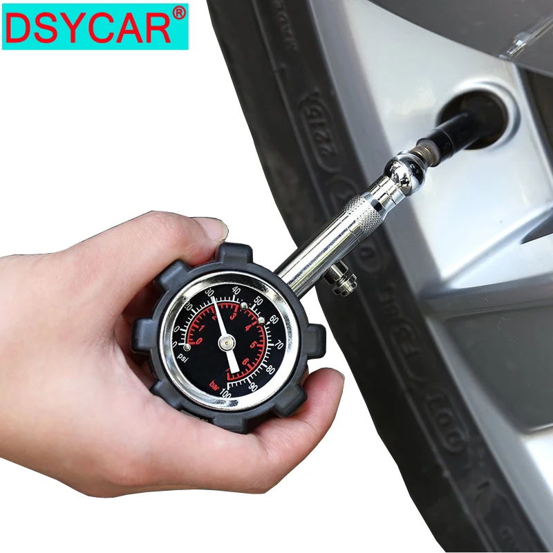 DSYCAR 1 шт. Высокоточный измеритель давления в шинах, стол для автомобиля, мотоцикла, велосипеда, грузовика, RV, SUV ATV-100 PSI, автоматический тестер Diagn