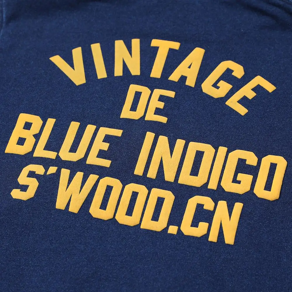 SIMWOOD 2020 осень зима новый Индиго мыть толстовки Мода Письмо печати винтажный