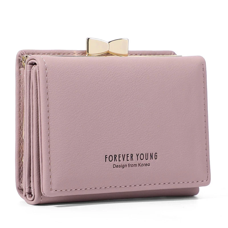 

Новый Модный маленький клатч с зажимами, короткий кошелек для женщин, милый мини-держатель для карт, женские короткие кошельки с застежкой