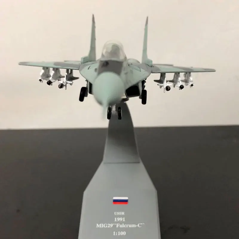 Амер 1/100 весы Россия МиГ-29 истребитель Литье металла военный самолет модель игрушки для сбора/подарок/украшение