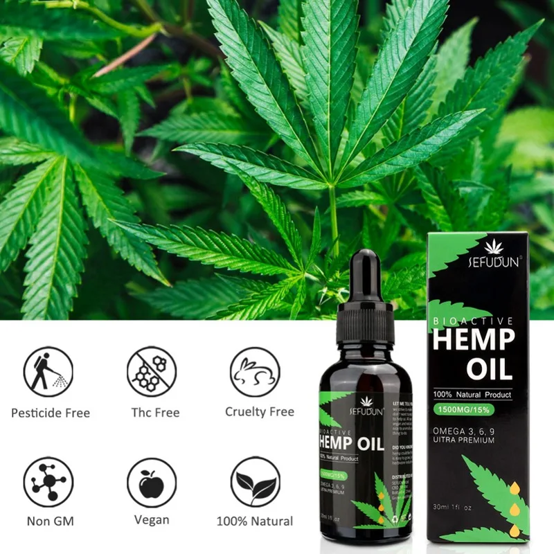 

30ML/1500MG Hemp Seed Massage Oil Relieve Pain Improve Sleeping Promote Blood Circulation Reduce Anxiety