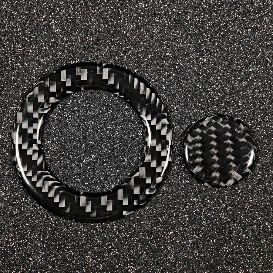 2 шт. углеродного волокна запуска двигателя автомобиля кнопка украшения отделка