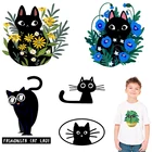 Нашивки с цветами и кошками для детской одежды, куртки, аксессуаров для одежды, термонаклейки