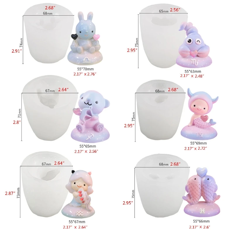 

B36D 12 Constellations Silicone Mold, 12 Zodiac Sign Resin Mold Astrology Epoxy Casting Mold for DIY Jewelry Making Home