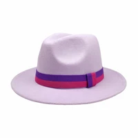 women winter purple cowboy hat fedora jazz hat patchwork british style trilby party formal panama cap dress hat cowboy